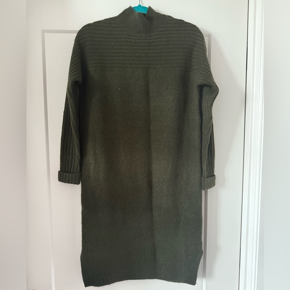 Fat Face Dark Green Knit Sweater Dress, size 4